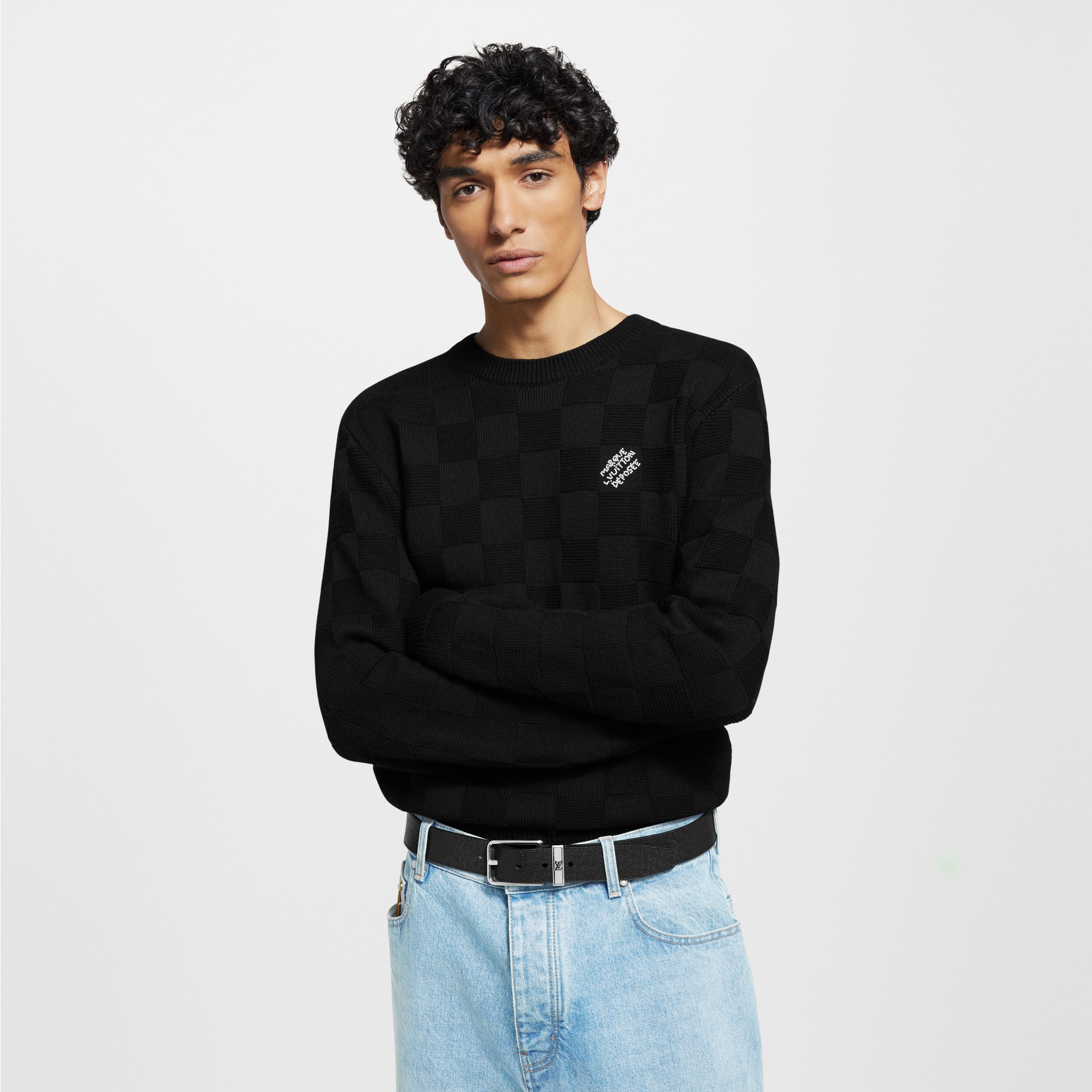 Embellished Wool Damier Pullover - Ready-to-Wear | LOUIS VUITTON